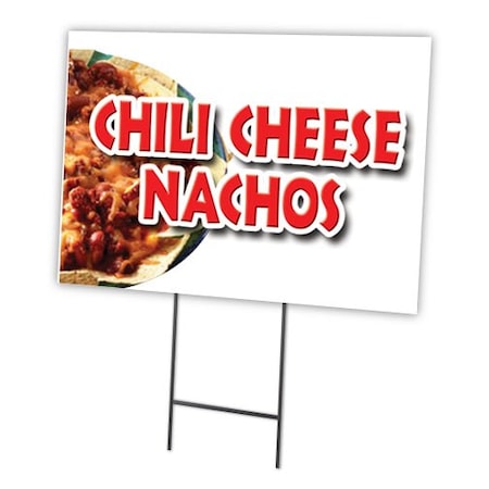 Signmission Chili Cheese Nacho Yard Sign & Stake outdoor plastic coroplast window, C-1216-DS-Chili Cheese Nacho C-1216-DS-Chili Cheese Nacho